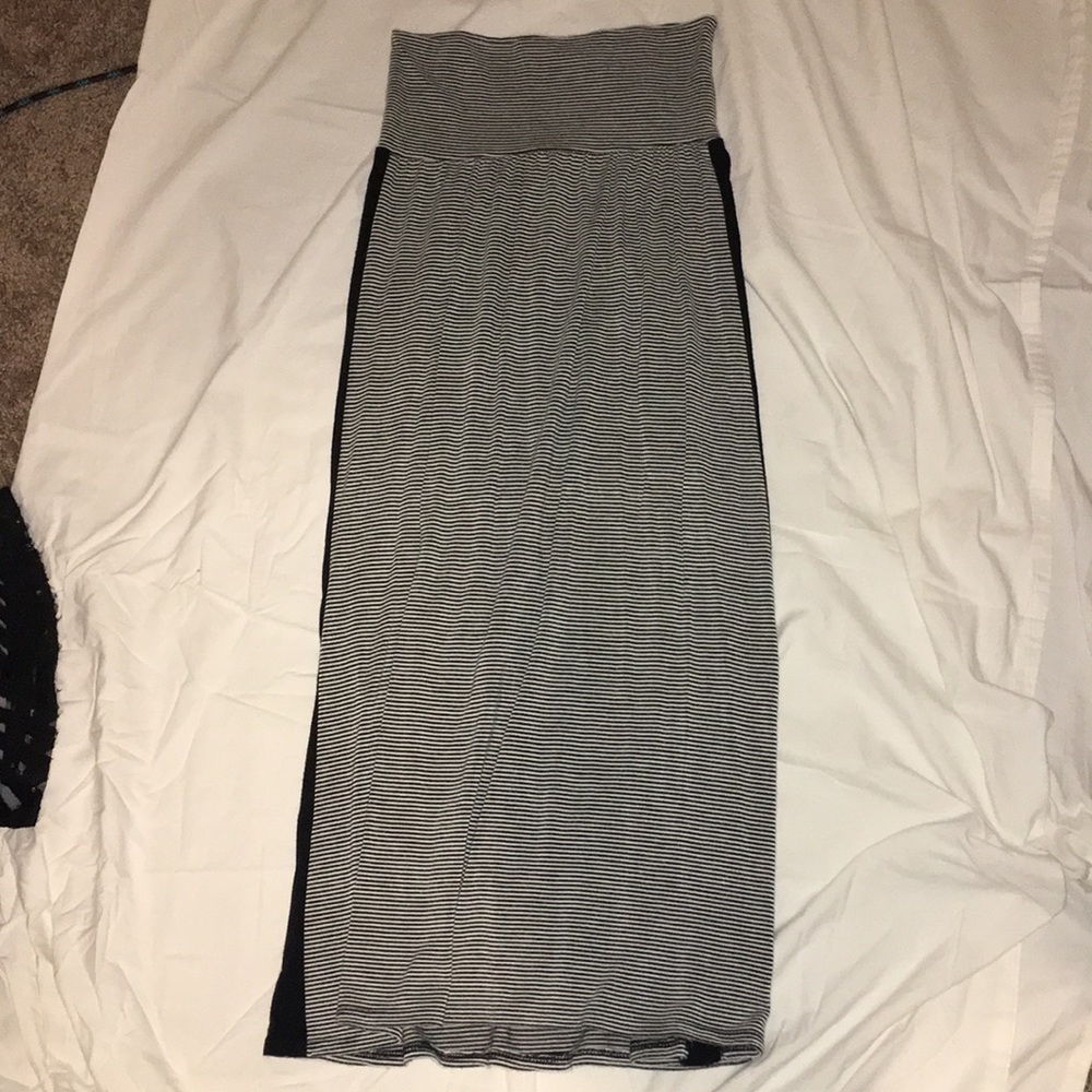 Black and white striped skirt